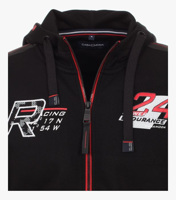 Hanorac fermoar gluga barbati CASA MODA Racing negru [3]