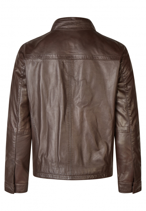 Jacheta barbati piele nappa HECHTER 55305-132430 maro inchis [2]