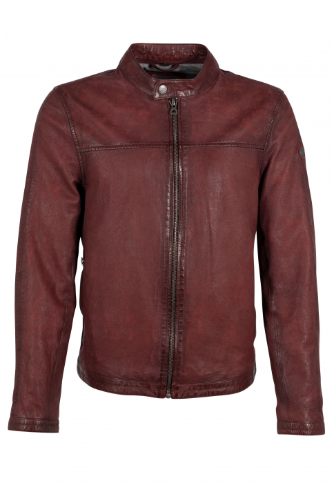 Jacheta piele biker barbati Slim Mauritius HIET rosu [1]