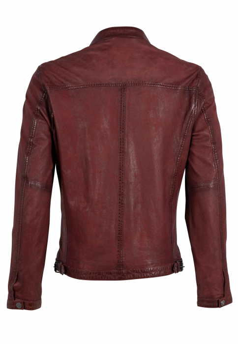 Jacheta piele biker barbati Slim Mauritius HIET rosu [2]