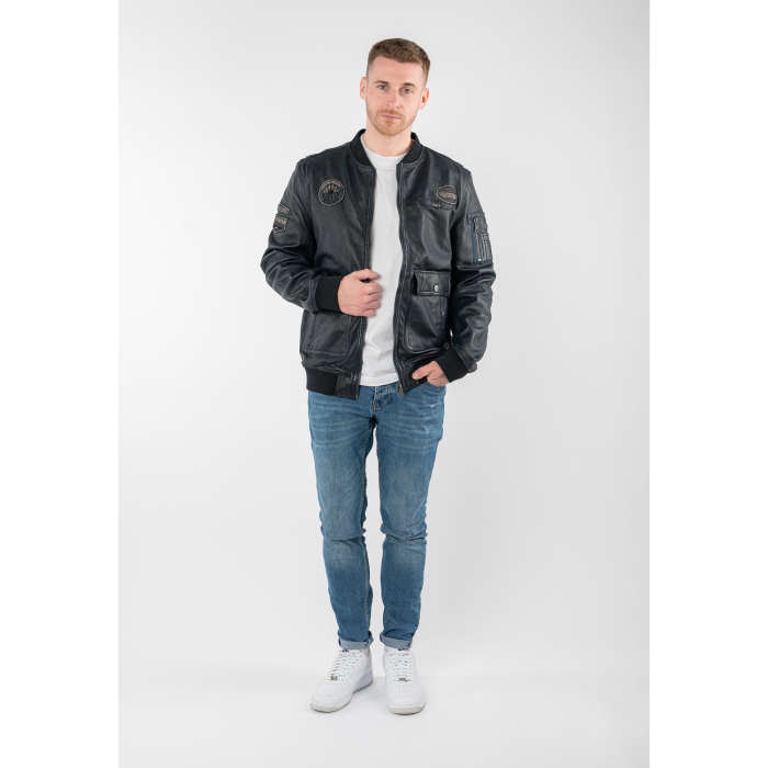 Jacheta piele pilot barbati MAURITIUS Airpilot denim blue [7]