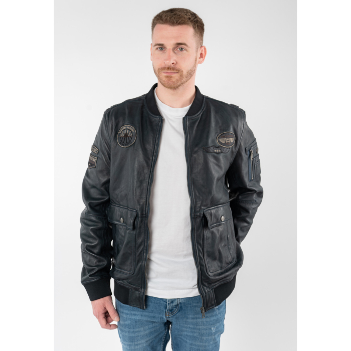 Jacheta piele pilot barbati MAURITIUS Airpilot denim blue [3]