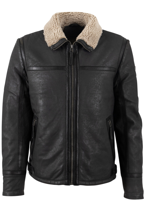 Jacheta piele barbati Mauritius ALASKO Regular Fit antracit [1]