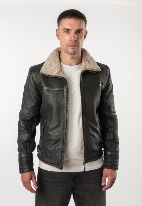 Jacheta pilot barbati piele Mauritius Arcticon antracit [3]