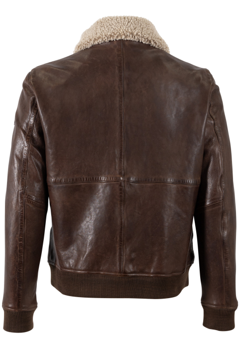 Jacheta piele bluzon barbati MAURITIUS Brovig maro [2]