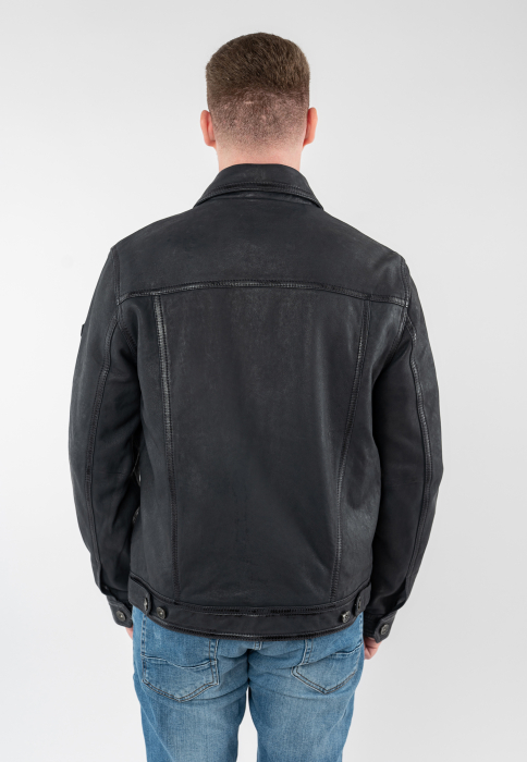 Jacheta piele intoarsa sport barbati MAURITIUS EDDO bleumarin [5]