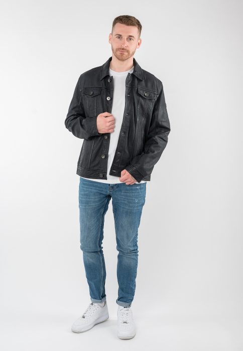 Jacheta piele intoarsa sport barbati MAURITIUS EDDO bleumarin [7]