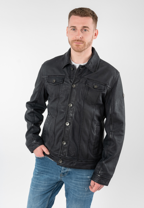 Jacheta piele intoarsa sport barbati MAURITIUS EDDO bleumarin [3]