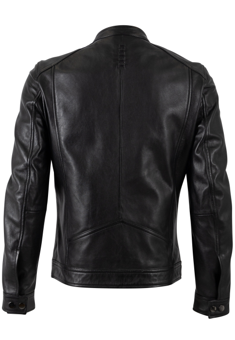 Jacheta piele biker barbati Slim MAURITIUS TYRON negru [2]