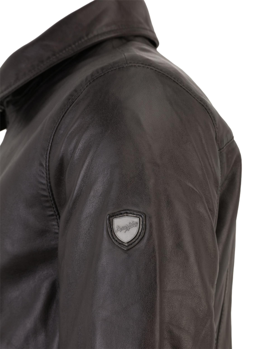 Jacheta barbati piele eleganta Regular MAURITIUS Vylli maro inchis [3]