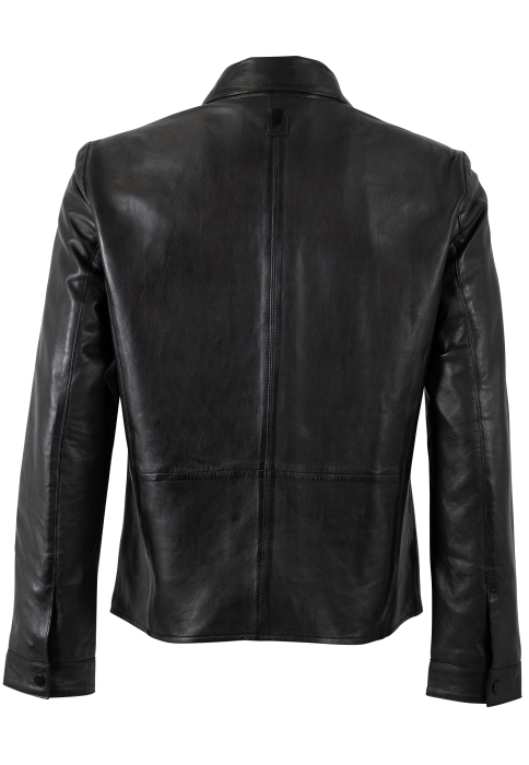 Jacheta piele eleganta barbati Mauritius SILVER Pevek negru [2]