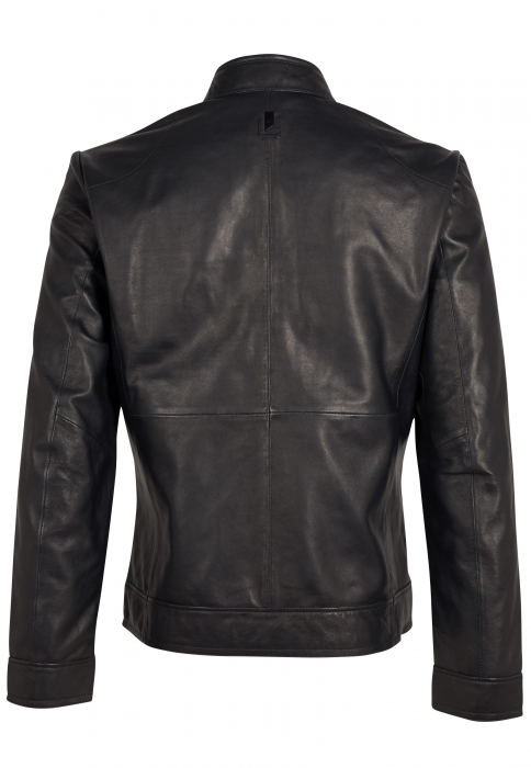 Jacheta barbati piele biker Regular Mauritius Taavi bleumarin [2]