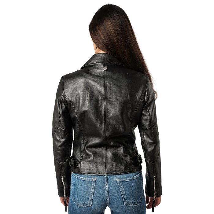 Jacheta piele biker femei MAURITIUS Pasja negru [4]