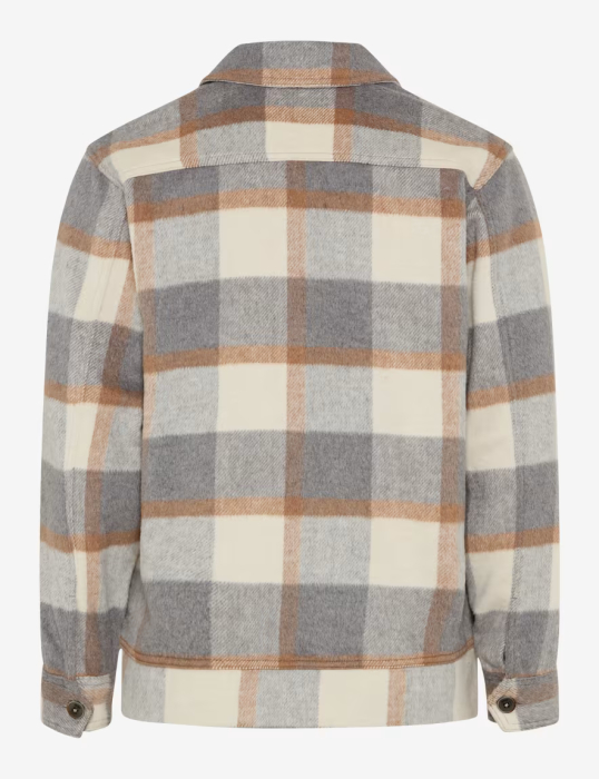 Jacheta overshirt flanel barbati BRAX SANTIAGO  crem carouri [7]