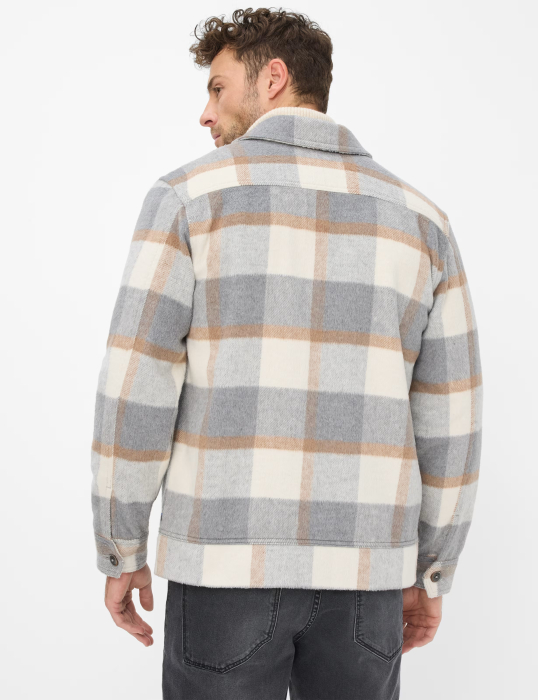Jacheta overshirt flanel barbati BRAX SANTIAGO  crem carouri [4]