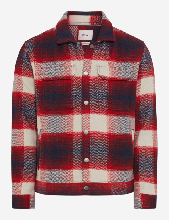 Jacheta overshirt barbati BRAX SANTIAGO rosu carouri [1]