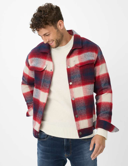 Jacheta overshirt barbati BRAX SANTIAGO rosu carouri [3]