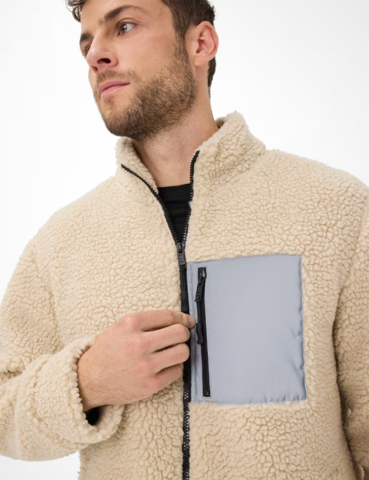 Jacheta calduroasa Teddy Fleece barbati BRAX SCOTT Warm Tec crem [5]