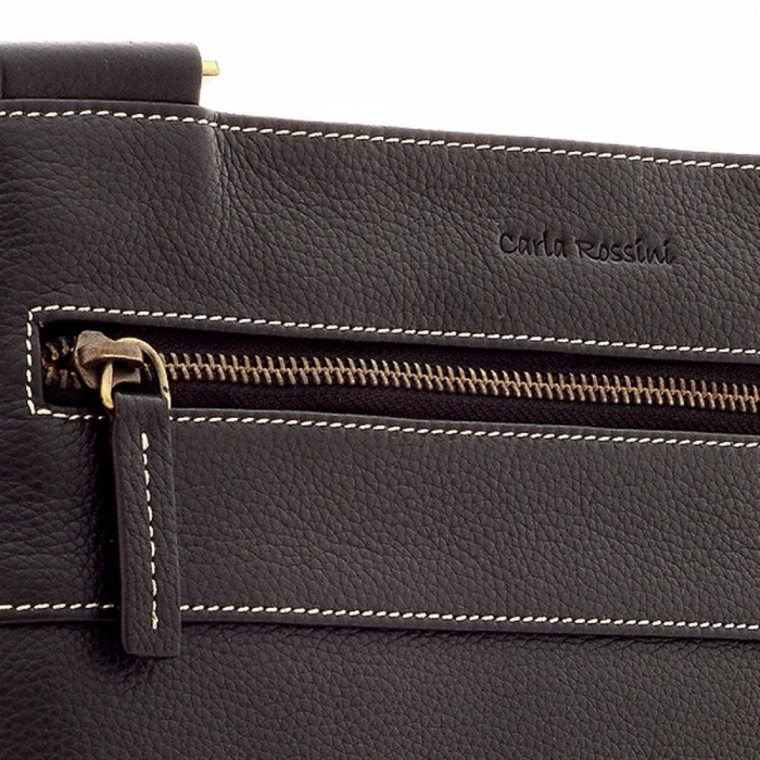 Tolbă plată IPad piele CARLA ROSSINI maro [3]