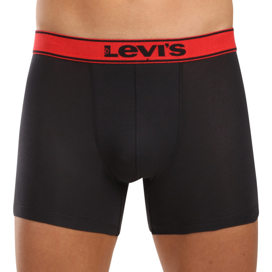 Cutie cadou boxeri lungi barbati LEVIS ICONIC 3 perechi negru combo [2]