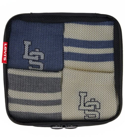 Set cadou sosete scurte barbati LEVIS PLANT BASED 4 perechi alb/bleu combo [3]