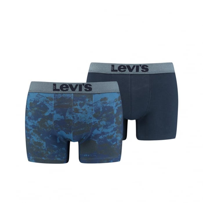 Boxeri lungi barbati LEVI'S bleumarin print ocean - set 2 buc [1]