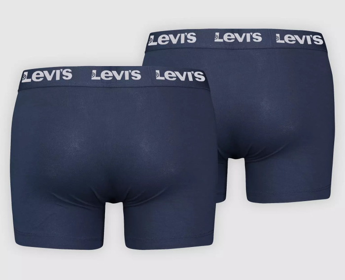 Set 2 perechi boxeri lungi bumbac barbati LEVIS REPEAT LOGO bleumarin [2]