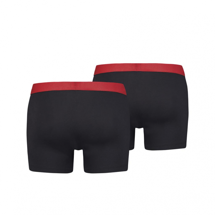 Boxeri lungi barbati LEVI'S SOLID BASIC negri - set 2 buc [2]