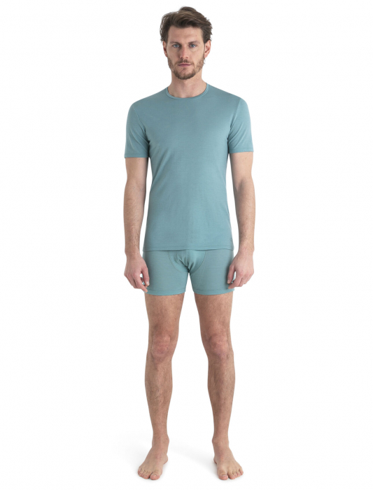 Tricou o-neck lana merino 150 barbati ICEBREAKER Anatomica turcoaz deschis [4]