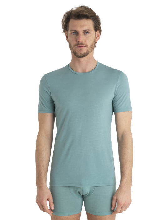 Tricou o-neck lana merino 150 barbati ICEBREAKER Anatomica turcoaz deschis [2]