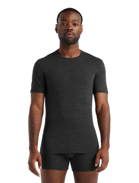 Tricou merino barbati ICEBREAKER Anatomica Crewe gri inchis [2]