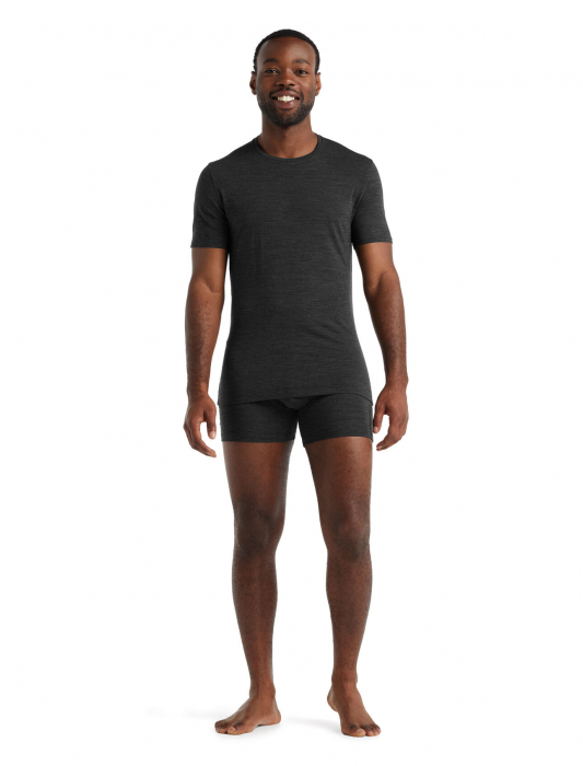 Tricou merino barbati ICEBREAKER Anatomica Crewe gri inchis [4]