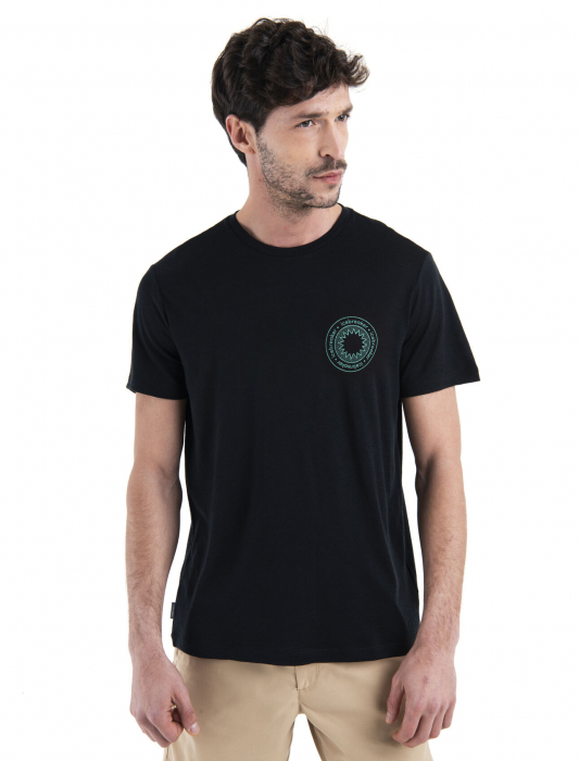 Tricou merino 150 barbati ICEBREAKER Connection negru print iluminare [3]