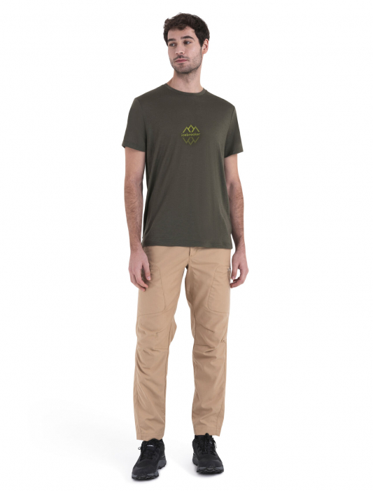 Tricou merino 150 barbati ICEBREAKER Logo Reflection oliv [3]