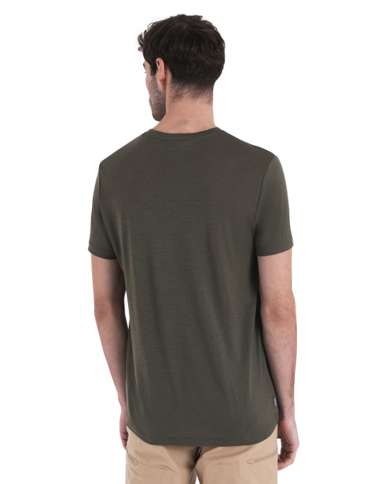 Tricou merino 150 barbati ICEBREAKER Logo Reflection oliv [2]