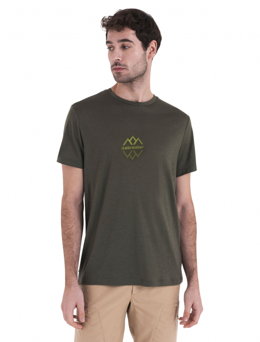 Tricou merino 150 barbati ICEBREAKER Logo Reflection oliv [1]