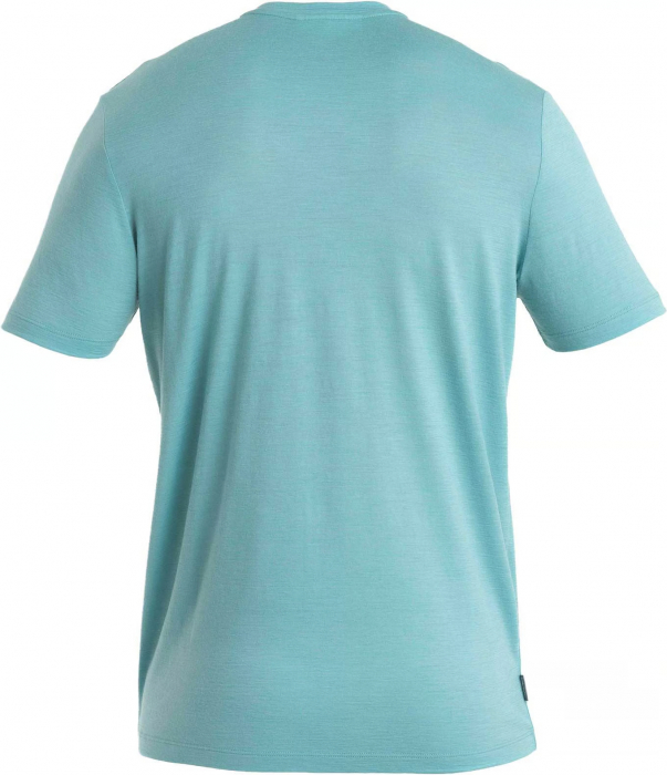 Tricou merino 150 barbati ICEBREAKER Mount Gateway turcoaz deschis print montan [2]