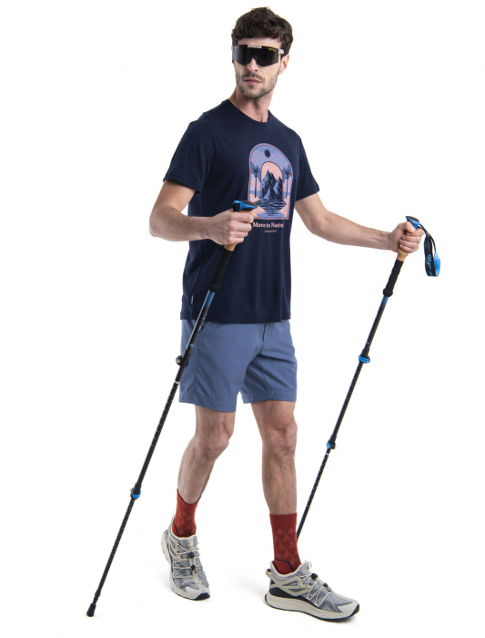 Tricou merino 150 barbati ICEBREAKER Mount Gateway bleumarin print montan [5]