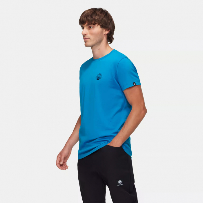 Tricou bumbac organic barbati MAMMUT Massone Emblems albastru [6]