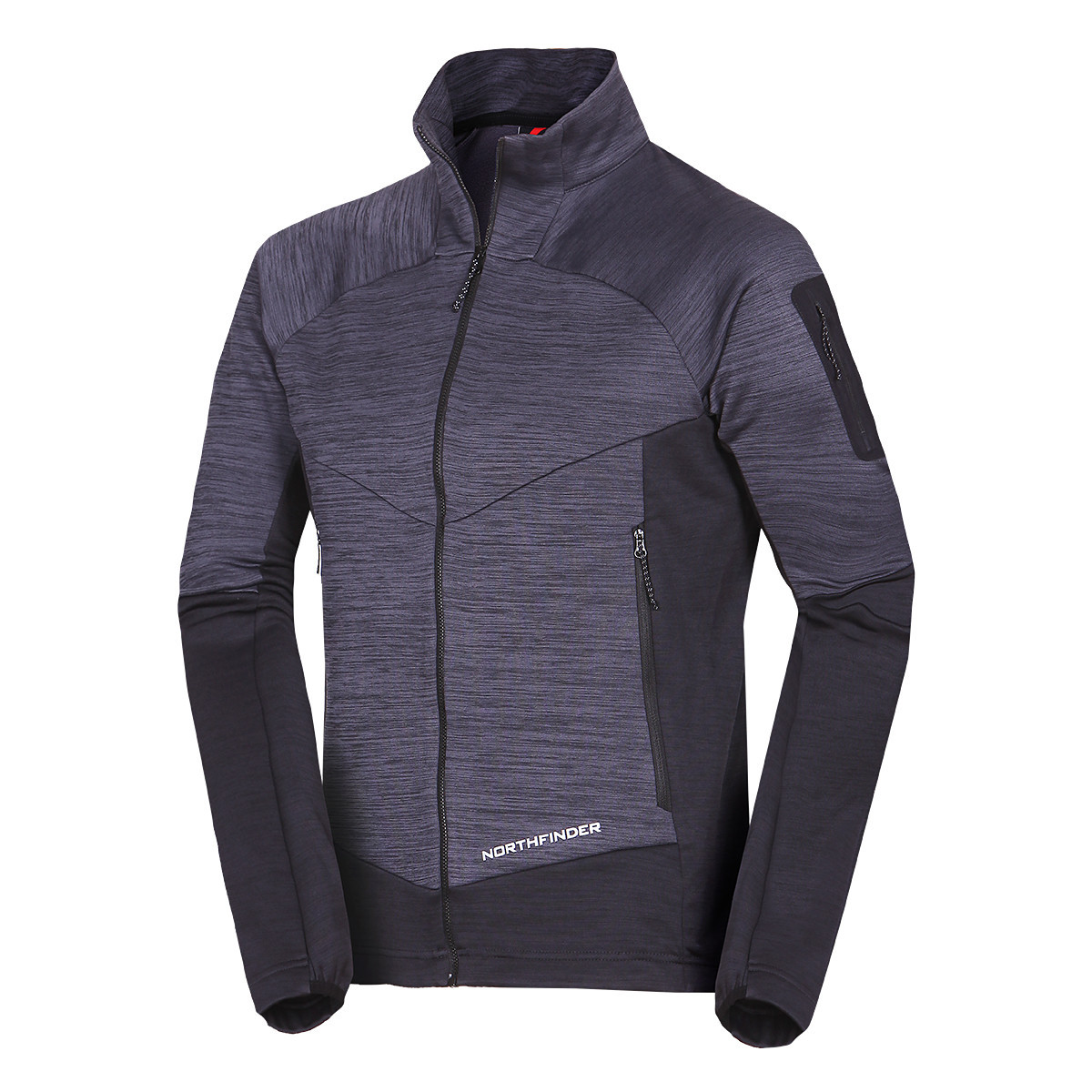 Bluza midlayer trekking barbati NORTHFINDER Giacomo gri melange [1]