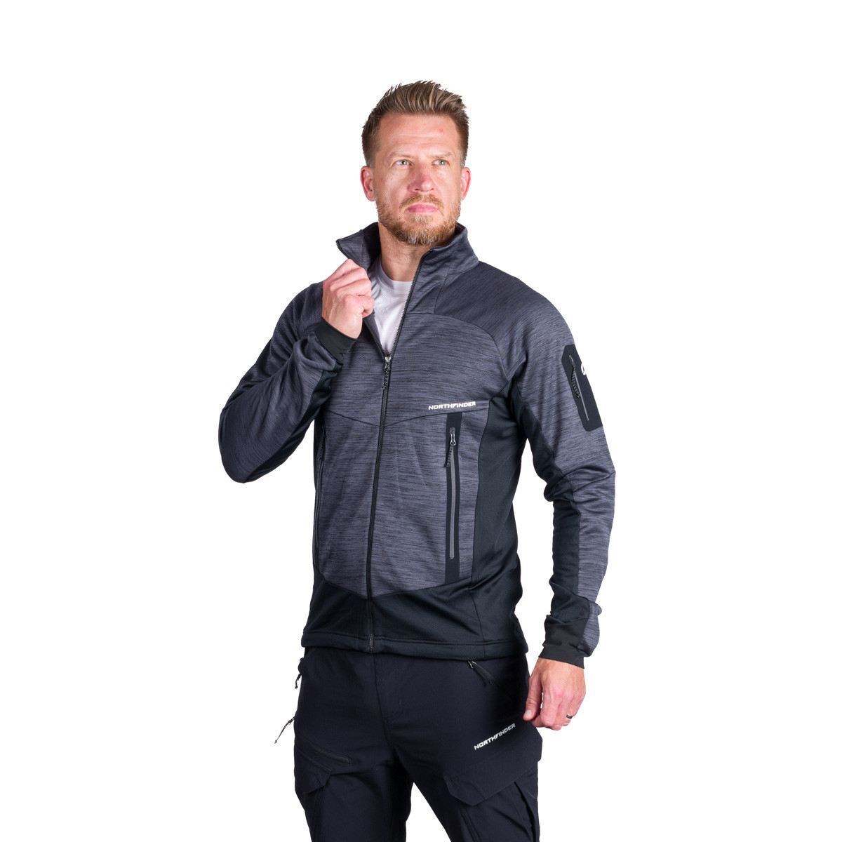 Bluza midlayer multisport barbati fleece NORTHFINDER GENNARO negru [3]
