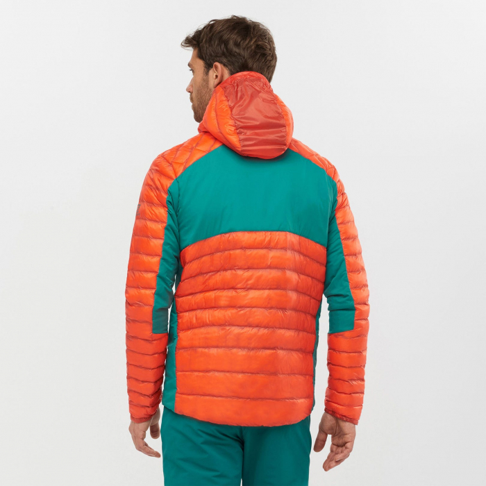 Jacheta ultrausoara izolata barbati SALOMON OUTPEAK portocaliu/verde [4]