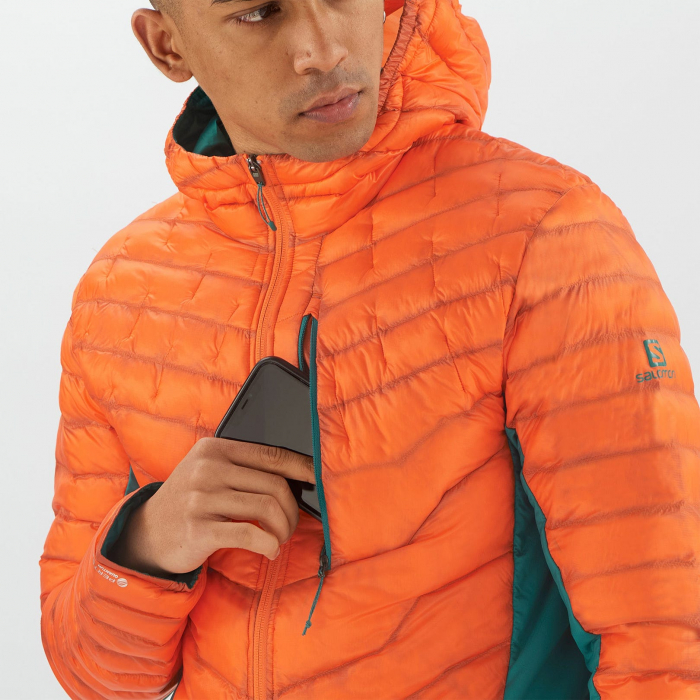 Jacheta ultrausoara izolata barbati SALOMON OUTPEAK portocaliu/verde [6]