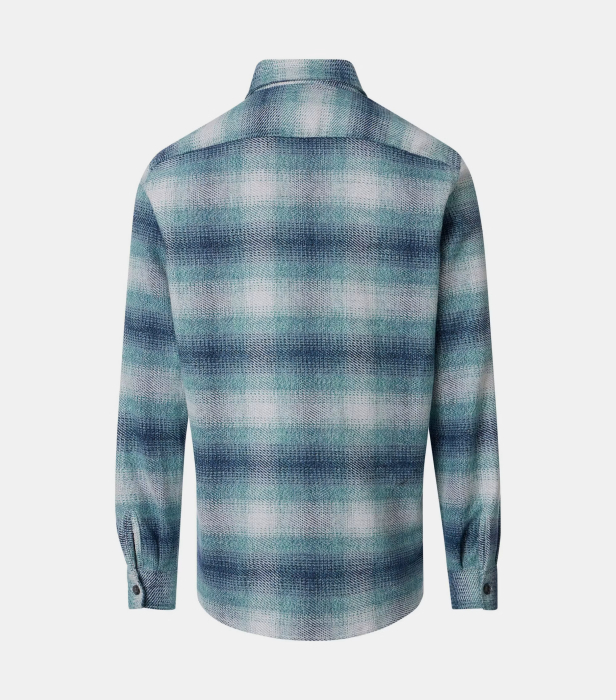 Camasa overshirt bumbac CASA MODA turcoaz dungi [2]