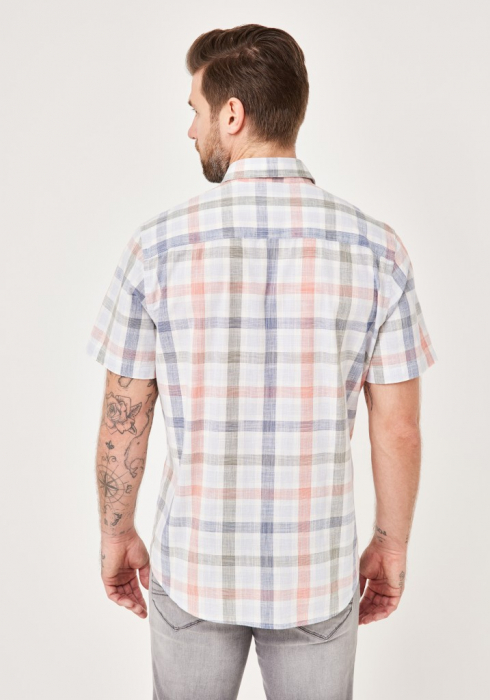 Camasa maneca scurta bumbac barbati PADDOCK'S carouri multicolor [2]