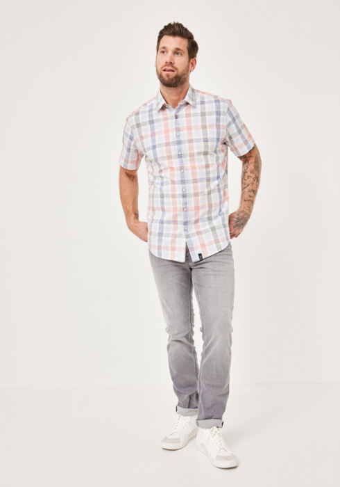 Camasa maneca scurta bumbac barbati PADDOCK'S carouri multicolor [3]