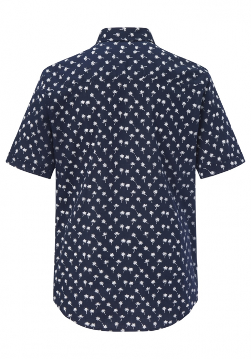 Camasa bumbac maneca scurta barbati PADDOCK'S Tulsa bleumarin print palmieri [4]