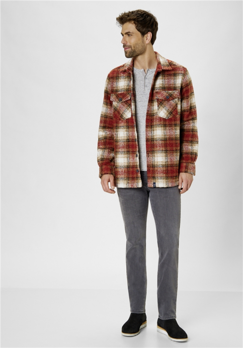 Camasa overshirt bumbac groasa barbati PADDOCK'S maro carouri [5]