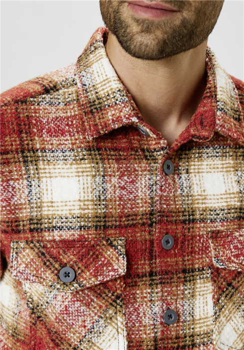 Camasa overshirt bumbac groasa barbati PADDOCK'S maro carouri [6]