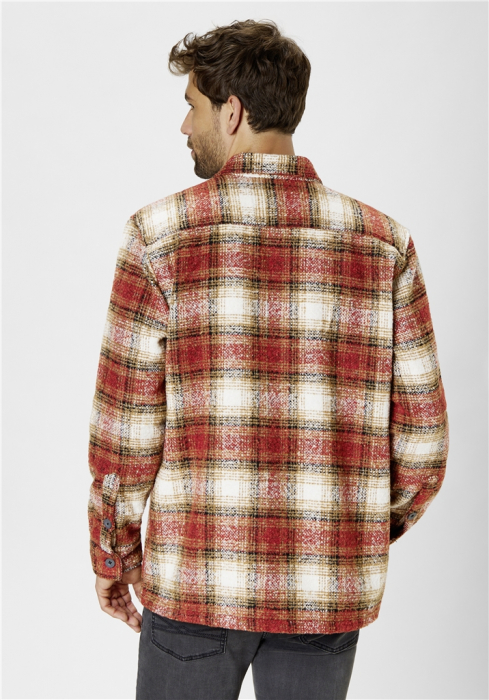 Camasa overshirt bumbac groasa barbati PADDOCK'S maro carouri [4]